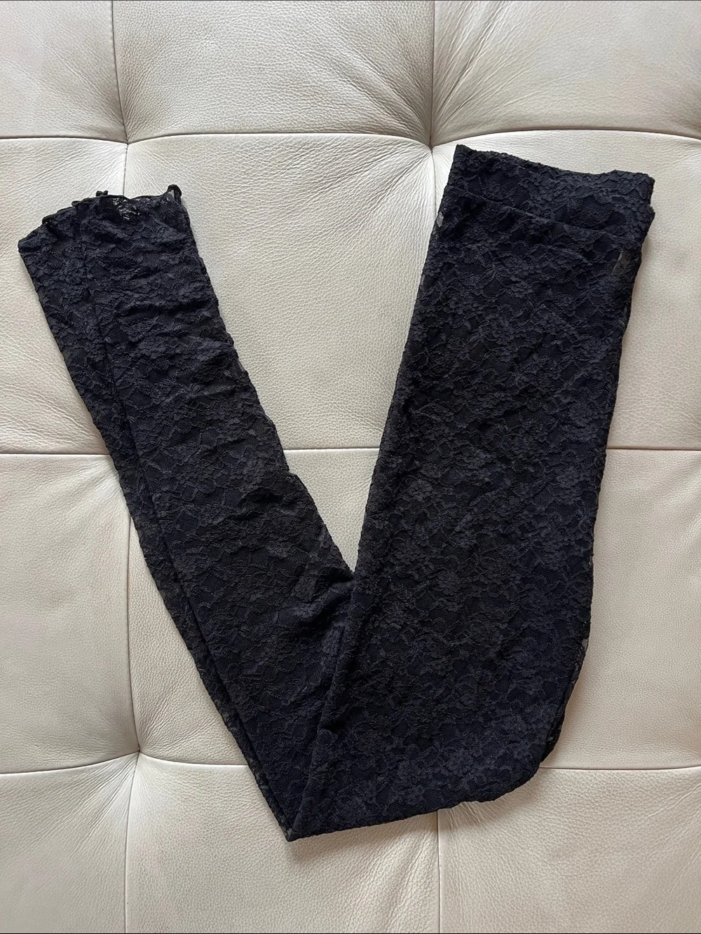 NWOT Free People sheer black lace footless tights leggings